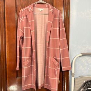 Maurice’s Pink Plaid Duster Jacket